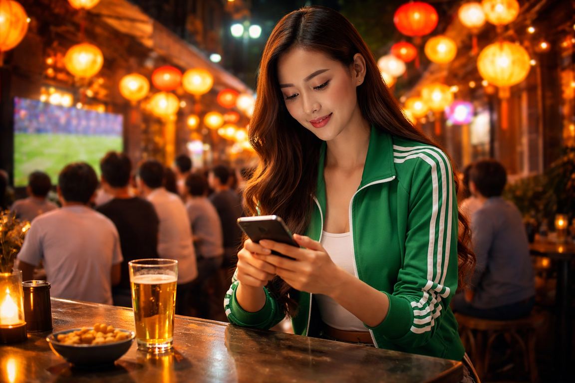 Không khí đèn lồng Hà Nội – người dùng theo dõi bóng đá và đặt cược trực tuyến