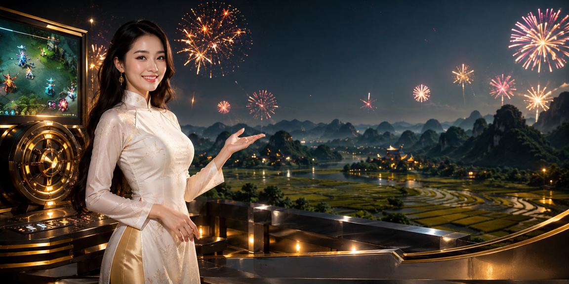Người dùng Ninh Bình trong trang phục áo dài theo dõi esports betting trực tuyến